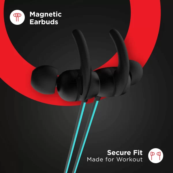 Rockerz 255 Pro+, 60HRS Battery, Fast Charge, IPX7, Dual Pairing, Low Latency, Magnetic Earbuds, Bluetooth Neckband, Wireless with Mic Earphones - Image 5