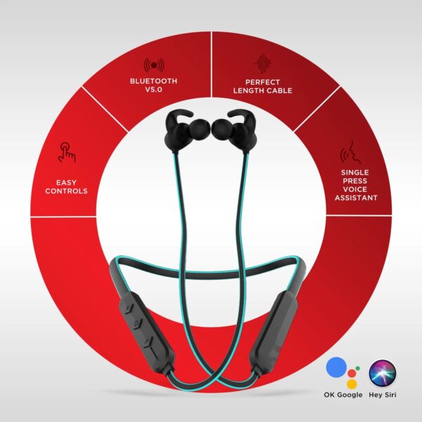Rockerz 255 Pro+, 60HRS Battery, Fast Charge, IPX7, Dual Pairing, Low Latency, Magnetic Earbuds, Bluetooth Neckband, Wireless with Mic Earphones - Image 4