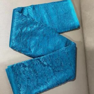 Brasso Net Aqua Blue Saree With Blouse