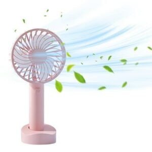Classic Handheld Mini USB Desk Fan, Small Personal Portable USB Rechargeable Battery/USB Operated Small Fan, for Travel, Office, Indoor-Outdoor, with Stand & USB Cable, Random Color, Pack of 1