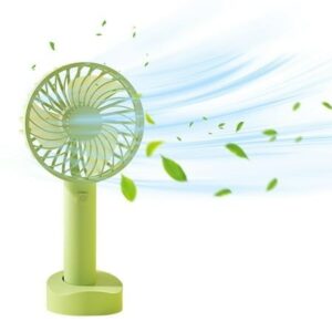 Classic Handheld Mini USB Desk Fan, Small Personal Portable USB Rechargeable Battery/USB Operated Small Fan, for Travel, Office, Indoor-Outdoor, with Stand & USB Cable, Random Color, Pack of 1