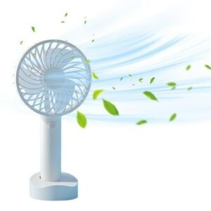 Mini Portable Hand Fan – Powerful Brushless Motor, 3-Speed Large Blades, Noise-Cancelling, 1500mAh USB Rechargeable Battery (Up to 6Hrs) – Ideal for Kitchen, Makeup, Travel (White, X3)