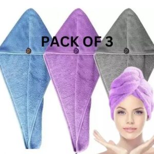 Polker Hair Towel Wrap Turban Microfiber, Hair Drying Towels Quick Dry Hair Hat Drying Shower Head Towels Wrapped Bath Cap Anti Frizz Hair Care Dryer Towel for Women Girl Wet/Long/Curly/Thick Hair Shower Caps heavy quality hair wrap towel (EXPORT QUALITY) (MULTICOLOR)