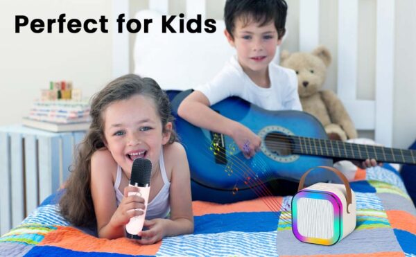 Mini Karaoke Machine for Kids Adults, UZSOMX Portable Bluetooth Speakers and 2 Wireless Microphones Song Toys with LED Light, Chritmas Birthday Toys Gifts for Girls Boys Toddler Teens - Image 9