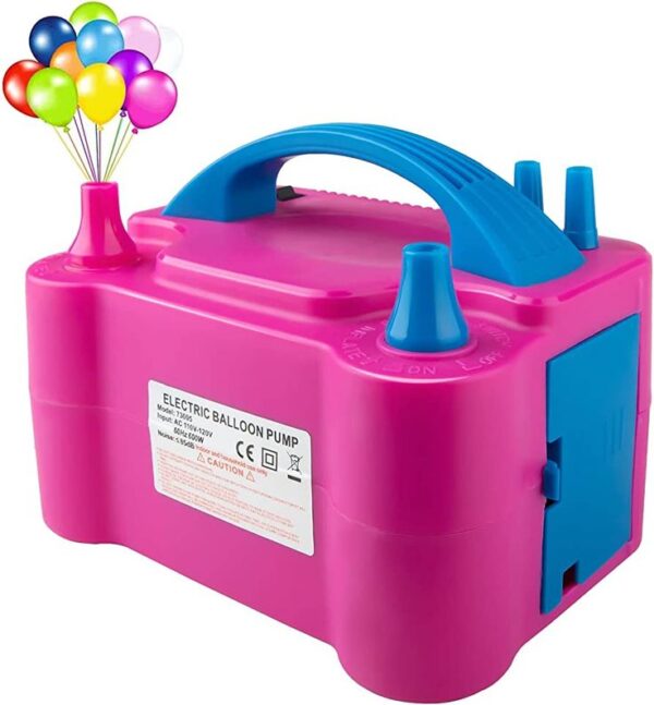 Portable Balloon Pump | Balloon Blower Inflator Machine Ideal for Party Decorations Wedding Parties - Pink, Free 1pc Tying Tool - Image 3
