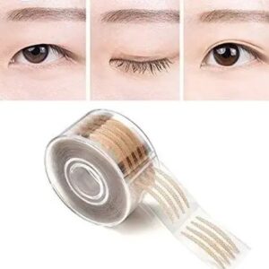 MKS WORLD 600 Pcs eyelid tape for double eyelid invisible waterproof , eyelid tape for hooded eyes Makeup Eyelid tape tools Sticker Strips with fork(Beige)