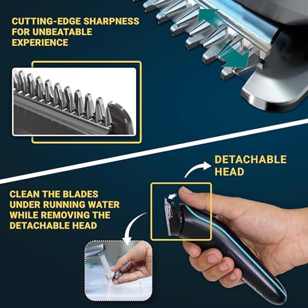 VGR V-055 Professional Hair Trimmer Corded & Cordless Runtime: 120 min Trimmer for Men (Black, Green) - Image 3