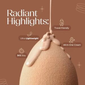 Hilary Rhoda Radiant BB Foundation | Ultra-Creamy & Lightweight | 9 to 5 Stay | Daily Wear BB Cream | Dewy Finish | 60g (Beige | Shade – 02)