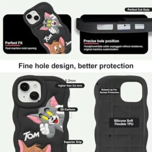 Tom and Jerry iPhone 13 Case, Rubber Protective Cover, Black