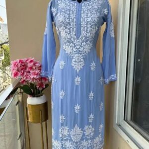Premium chikankari modal kurti and plazzo set