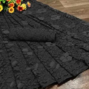 Brasso Net Black Saree With Blouse