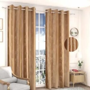 Tree punching Poyester Pack of 2 Printed Curtains for DOOR , WINDOW