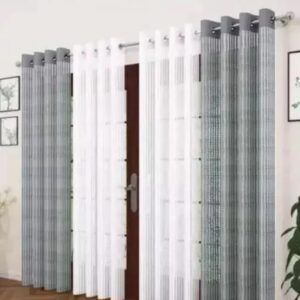 SOME THING NEW Plain Tissue Curtain 4 Piece Combo Size 7feet Pack Of 4 piece