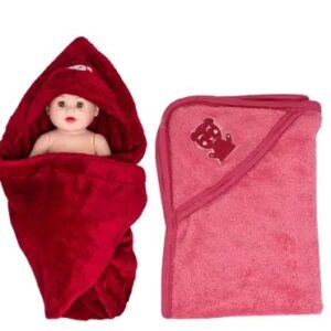 SIDLY PIDLY AC Comfortt Wear Muliticolor Soft & Warm Baby Wrapping blanket with crib sheet Combo Set ( Pack of 2 )