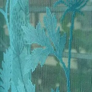 Attractive Floral Patternn Polyester Heavy Lilly Net Curtain ( Parda ) – 1 PCS (SIZES – WINDOW-5FT/DOOR -7FT/LONG DOOR -9FT)CT-13 , AQUA