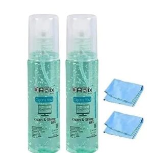 Screen Cleaner Gel 100, Cleaning Spray Clean Led Tv LCD, Laptop, MMobile, Gaming Tablet, Camera, with Microfibre Cloth, Pack of 2x100ml, Screen cleaning gel