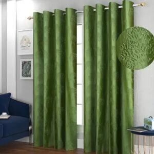 Tree punching Poyester Pack of 2 Printed Curtains for DOOR , WINDOW