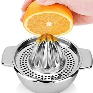 FROGTAIL Stainless Steel Manual Juicer Lemon Squeezers, Multifunctional Orange Citrus Lime Juicer, Hand Fruit with Strainer & Bowl(Pack of 1)