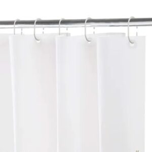 shower curtain with hook 12 pieces – white