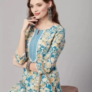 Printed Cotton Kurta Set With Pant