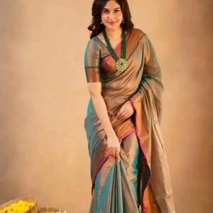 NEW PREMIUM QUALITY TISSUE SAREE WITH RUNNING BLOUSE PEICE