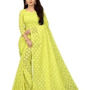 Net Saree With Blouse