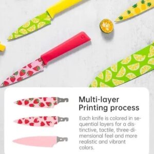 Pack of 3 Knife Set, Printed Knife Set, Stainless Steel Knife for Kitchen Use, Home Use, Santoku Knife, Non-Slip Handle, Plastic Cover, Cutting, Slicing, Chopping, Set (3 Knife )(Cover are not including)