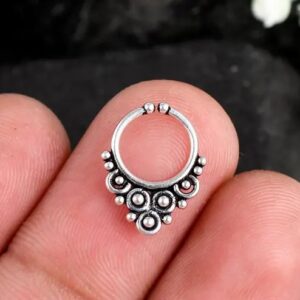 92.5 Sterling Silver Pure 925 Silver Clip On Septum Nose Ring