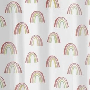 13-Piece Rainbow Eco-Friendly Waterproof PEVA Shower Curtain with Hooks Set, 30% Post-Consumer Recycled Materials