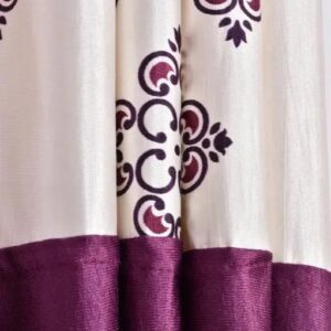 Mulberry Purple Designer Heavy 24 KG Quality Crush 5 Feet Window Curtains Pack of 2
