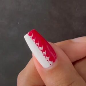 Trendy Long lasting Red-White Nail Polish combo set of 2