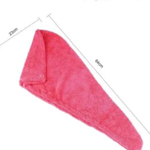 Vyakom Pink Microfiber Cotton Quick Absorbent Hair Drying Magic Hair Towel Wrap Hair Wrapper Dryer SOFE Microfiber Turban Head Towel Cap for Women(Peach Or Dark Pink Rendom color)(Single Piece)