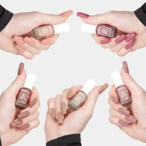 Ronzille Quick Dry and Glossy Nail Polish Gift Set of 5, Mini Nail Kit, Paraben Free, Long Lasting Formula, 5 in 1 Red Edition Combo