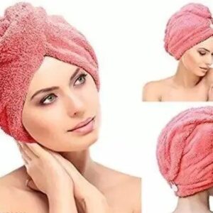 Set of 2 Hair Towel Wrap Absorbent Towel Hair-Drying Quick Dry Shower Caps Bathrobe Magic Hair Warp Towel Super Quick-Drying Microfiber Bath Towel Hair Dry Cap (Multicolor) {pack of 2}