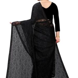 Brasso Net Black Saree With Blouse