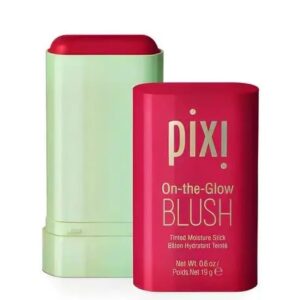 PIXI Cream Blusher Stick – Multi-Use Makeup Stick for Cheeks and Lips with Hydrating Formula, 2-in-1 Beauty blusher Stick, with Soft Cream, On-the-Go blendability (1ST CO,PY,DU PE) (Red