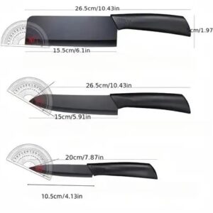 3 Pc Stainless Steel Knife Set High Carbon SS Ultra Sharp Butcher, Meat, Pairing, Vegetable Knife for Kitchen