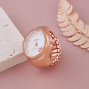 premium jewellery Elite Charming Rings | ✨Ring | Ring Watch For Women | Elegant Rose-Gold Plated Finger Ring Watch with Heart Dial Design for Women and Girls | Stylish Adjustable Quartz Ring Watch for Casual and Special Occasions ✨