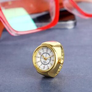 Thrillz Ring Watch For Women Stainless Steel Gold Plated Stylish Strachable Gold Ring For Women Girls Love Gifts