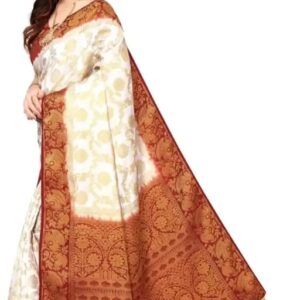 NEW BANARASI SILK SAREE WITH UNSTICHED TASSELS & LATKAN