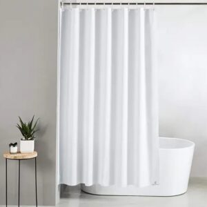 shower curtain with hook 12 pieces – white