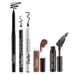 Dazller College Makeup Essentials 5 | Lipstick | Kajal | Eyeliner | Mascara | Eyebrow | Water-Resistant | Makeup kit for women | 11g
