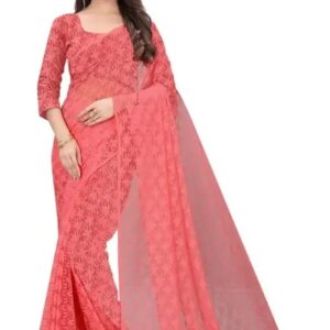 Net Saree With Blouse