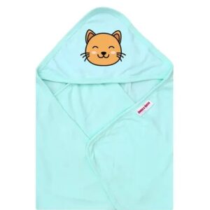 Pack of 2 – 100% Premium Cotton fabric Terry Hooded Interlock Junior Bath Towel for baby boys and girls