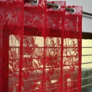 Attractive Floral Patternn Polyester Heavy Lilly Net Curtain ( Parda ) – 1 PCS (SIZES – WINDOW-5FT/DOOR -7FT/LONG DOOR -9FT)CT-13 ,MAROON