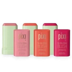 PIXI Cream Blusher Stick – Multi-Use Makeup Stick for Cheeks and Lips with Hydrating Formula, 2-in-1 Beauty blusher Stick, with Soft Cream, On-the-Go blendability (1ST CO,PY,DU PE) (Red