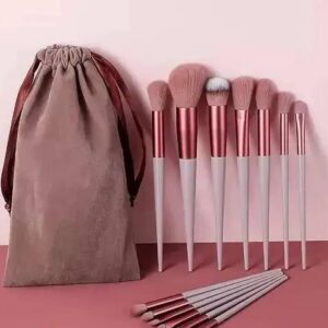 Scheibe Foundation Makeup Brush Set Kit – 13 Pcs Green Premium Synthetic Kabuki Eye Shadows Make Up Brushes, Eyeliner Brushes Blending Face Powder Cosmetics Brushes