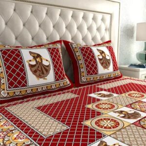 Jaipuri Printed Cotton Double Bedsheet With 2 Pillow Covers