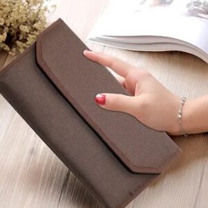 Premium Brown Cheque Book Holder, Card Holder, Vehicle Documents Holder with Multi Pocket (Brown Checkbook)