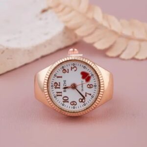 premium jewellery Elite Charming Rings | ✨Ring | Ring Watch For Women | Elegant Rose-Gold Plated Finger Ring Watch with Heart Dial Design for Women and Girls | Stylish Adjustable Quartz Ring Watch for Casual and Special Occasions ✨